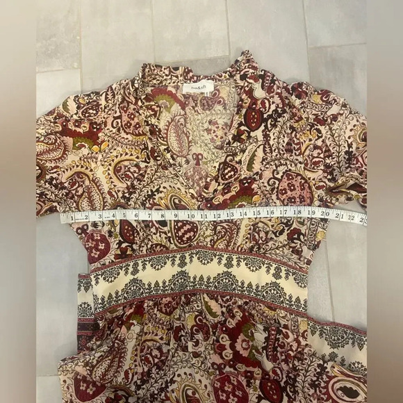 ba&sh Zael Paisley Midi Dress Size Large/US8 - Picture 5 of 8